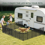 Dog Playpen Metal Dog Fence Outdoor for Yard 32" Height 24 Panels Portable Dog Pen Pet Kennel for RV Camping(Black-Silver)