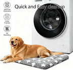 Dog Bed Mat, Reversible Crate Pad & Durable Dog Bed - Machine Washable Kennel Mat with Ultra Soft for Large Dogs (Cool/Warm), 35" x 23", Grey&Star