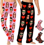 MyPupSocks Custom Pajama Pants for Pet Lover, Personalized Photo Face Printed Pajama Bottoms Sleepwear with Pockets