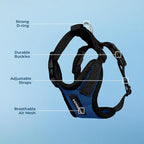 Voyager Step-in Pet Harness - All Weather Mesh, Adjustable Step in Harness for Cats and Dogs by Best Pet Supplies - Royal Blue/Black Trim, S