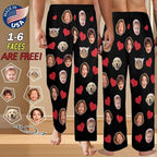 Custom Pajamas Pants with Photo for Men Women:Made in USA Personalized Pajama Trousers,Gifts for Wife Husband