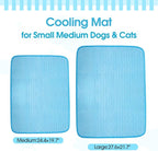 IDOMIK Dog Cooling Mat for Large Medium Small Dogs, Self Cooling Pet Mat, Washable Cooling Pad for Dogs & Cats, Summer Cool Bed for Crate, Floor, Sofa, Travel, Non-Toxic & Breathable,Blue,M