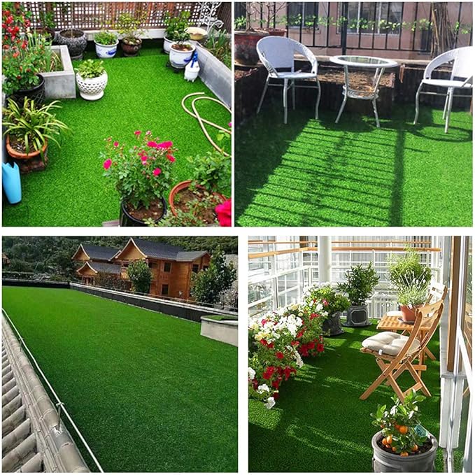 Petgrow Synthetic Artificial Grass Turf 8FTX40FT for Indoor Outdoor Dog Synthetic Grass Mat, Party Wedding Christmas Balcony Garden Astro Turf Rug,Drainage Holes Faux Fake Grass Rug Carpet for Pets