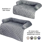 Couch Cover for Dogs - 35x35 Pet Furniture Protector with Memory Foam Neck Bolster, Quilted Fabric, and Water-Resistant Base Layer by PETMAKER (Gray)
