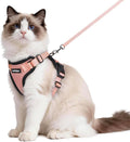 rabbitgoo Cat Harness and Leash for Walking, Escape Proof Soft Adjustable Vest Harnesses for Cats, Easy Control Breathable Reflective Strips Jacket, Light Salmon Pink, M