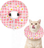 BEAUTYZOO Cat Cone Collar Soft, Cat Donut Recovery Collar after Surgery to Stop Licking, Kitten E Collars Neck Pillow Cone for Cats, Adjustable Elizabeth Pet Collars for Puppy Small Dogs, Pink Daisy S