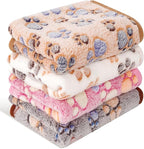 4 Pack Premium Soft Pet Blankets Washable, 23" x 16" Flannel Blankets for Dog Puppy Cat, Brown/Pink/White/Coffee
