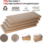 4 Packs in 1 Cat Scratch Pad with Box, Cat Scratcher Cardboard,Reversible,Durable Recyclable Cardboard, Suitable for Cats to Rest, Grind Claws and Play with Scratch Box