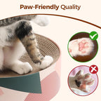 ComSaf Cat Scratcher Cardboard Bed Lounge Couch for Indoor Cats Oval Shape 17"x13", Kitty Cat Scratching Pad Recycle Corrugate Scratcher Long Lasting Furniture
