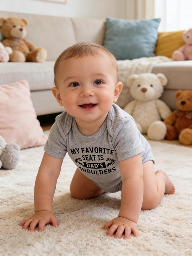 UNIFACO Unisex Baby Funny Saying Outfit Short and Long Sleeve Bodysuits Romper 0-18M