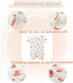 Unisex Summer Trendy 2-Pack Rompers Short Sleeve Zipped Bodysuit Infant Cotton Outfits