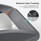 Stainless Steel Litter Box | XL Enclosed Cat Litter Boxs with Lid for Big Cats | High Sided, Anti-Urine Leakage | Non-Stick Bottom & Includes Litter Mat & Metal Scoop (Dark Gray)