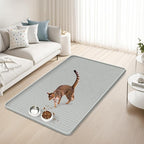 Silicone Cat & Dog Food Mat, 46" x 32" Extra Large Pet Feeding Mat for Cats and Dogs Bowl, Pet Placemat for Food and Water with Raised Edge, Waterproof, Leakproof (Grey)