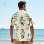 Custom Hawaiian Shirt with Face for Men, Unisex Tropical Beach Shirts Personalized Casual Funny Hawaii Button Down Shirts