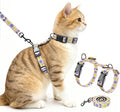 Halypet Cat Harness and Leash Set, Escape Proof 3-in-1 Adjustable Harness for Cats & Kitten, Soft Lightweight, Easy On & Control for Walking, Travel & Outdoor Use, Pastel Floral, Medium