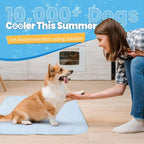 Mora Pets Dog Cooling Mat Breathable Cooling Pad for Dog Cats Washable Pet Cooling Mat for Indoor Outdoor Pets with Non-Slip Bottom 28 x 22 inch Light Blue Small