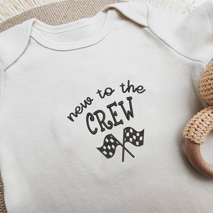 COUPLEHOODIES Personalized Baby Onesie Bodysuit – Custom Embroidery Gift for Pregnancy Reveal Baby Shower or First Grandchild
