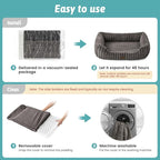 Orthopedic Dog Bed for Medium Dogs & Large Dogs - Washable Rectangle Pet Bed with Anti-Slip Bottom, Soft Calming Cat & Puppy Bed for Indoor Pets (35"x25"x8", Grey)
