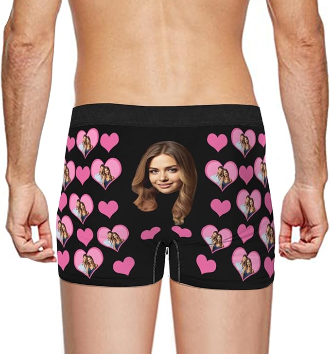Personalized Underwear for Men with Face Custom Face Boxers Customized Boxer Briefs Funny Gifts for Him Husband Boyfriend