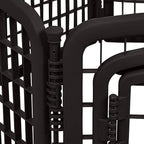 Amazon Basics 8-Panel Octagonal Plastic Pet Pen Fence Enclosure With Gate, 59 x 58 x 28 Inches, Black