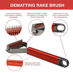 Warren London Undercoat Rake Brush for Dogs and Cats - Premium Deshedding Tool for Long Haired Pets - Skin Friendly Dematting Comb for Professional Grooming Results at Home