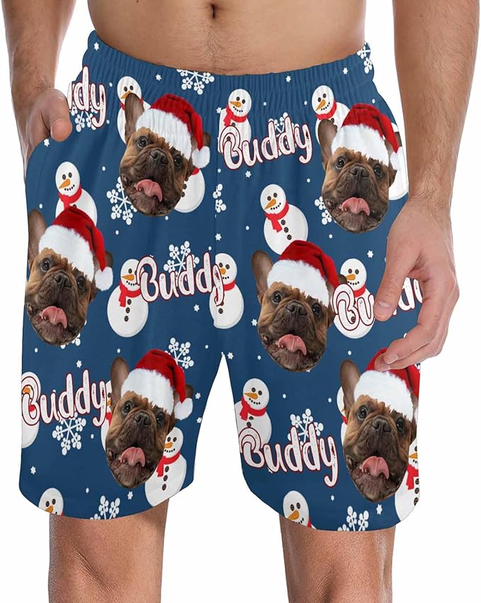 Custom Pajama Pants for Men, Personalized PJ Pants with Photos, Custom Mens Pajama Shorts, Gifts for Dad Husband