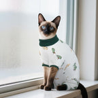 DENTRUN Cat Surgery Recovery Suit Female Male Soft Onesie, Kitten Surgical Collar Cone Alternative Shirt, Abdominal Wounds Anti-Licking Pajama for Small Pets Spay, Cat Body Suit Post Surgery