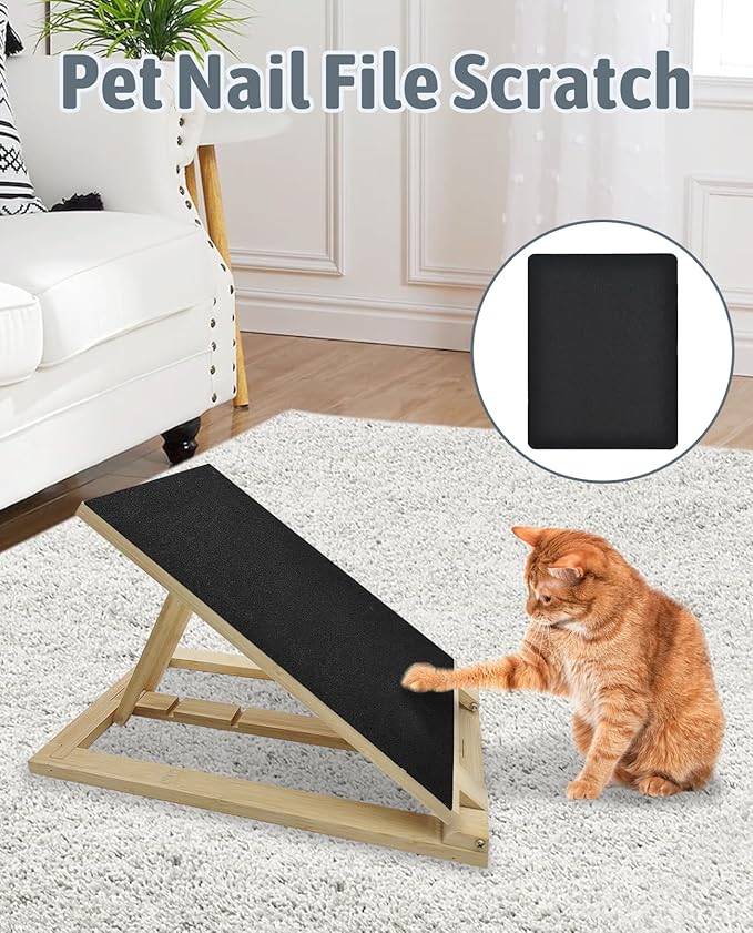 BNOSDM Cat Nail File Scratcher Sandpaper, 4 Pack Replacement Sand Paper for Cat Scratching Board, Pet Scratch Liner for Furniture, Litter Box or Any Flat Surface (Black)