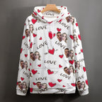 Artsadd Custom Face Unisex athletic Pockets Sweatshirt Loose Hoodie Custom Christmas Long Sleeve Sweatshirt Hooded Pullover