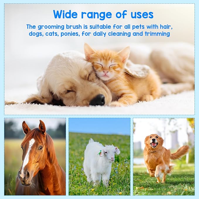Deshedding Dog Brush, Dog Grooming Brush for Shedding, Pet Hair Removal Tool for Cats, Dogs, Horses, Easy Hair Removal for Pets