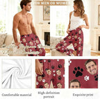 Custom Couple Pajama Pants Sock with Funny Face, Personalized PJ Anniversary Birthday Women Men Pants