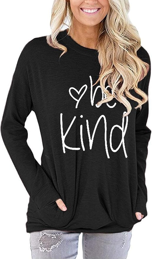 Akihoo Womens Casual Long Sleeve Tunic Tops Crew Neck Shirt Blouses