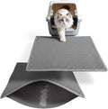 Cat Litter Mat, 30"X24" Large Double Layer Litter Trapping Mat, Waterproof/UrineProof, Easy to Clean Kitty Litter Mats for Floor, Scatter Control(Grey-2Pack)