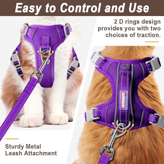Cat Harness and Leash Set for Walking Escape Proof for Small Large cat Kitten Harness with ID tag Pocket (Purple,S)