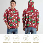 Artsadd Custom Face Unisex athletic Pockets Sweatshirt Loose Hoodie Custom Christmas Long Sleeve Sweatshirt Hooded Pullover