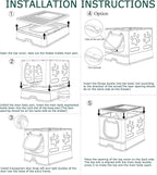 Cat Litter Box with Lid, Foldable Enclosed Covered Top Entry Kitten Litter Boxes for Growing Cats, Drawer Type Kitty Toilet with in/Out Front Door