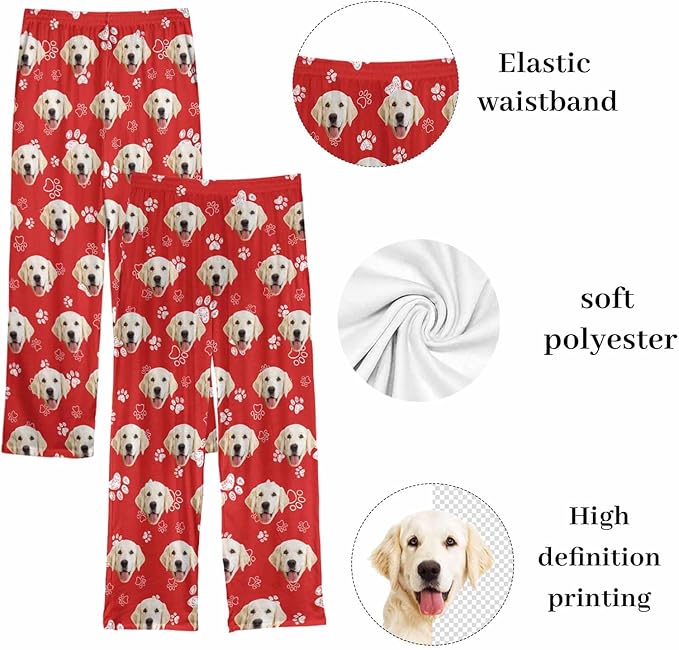 Custom Couple Pajama Pants Sock with Funny Face, Personalized PJ Anniversary Birthday Women Men Pants