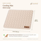 Pelsbarn Dog Cooling Mat- Ice Silk Summer Comfort, Self Cooling, Non-Slip Dog Pad, Durable & Washable, Mat for Extra Large Dogs 33"" x 45"", Support Shelter Dogs with Every Purchase (Beige)
