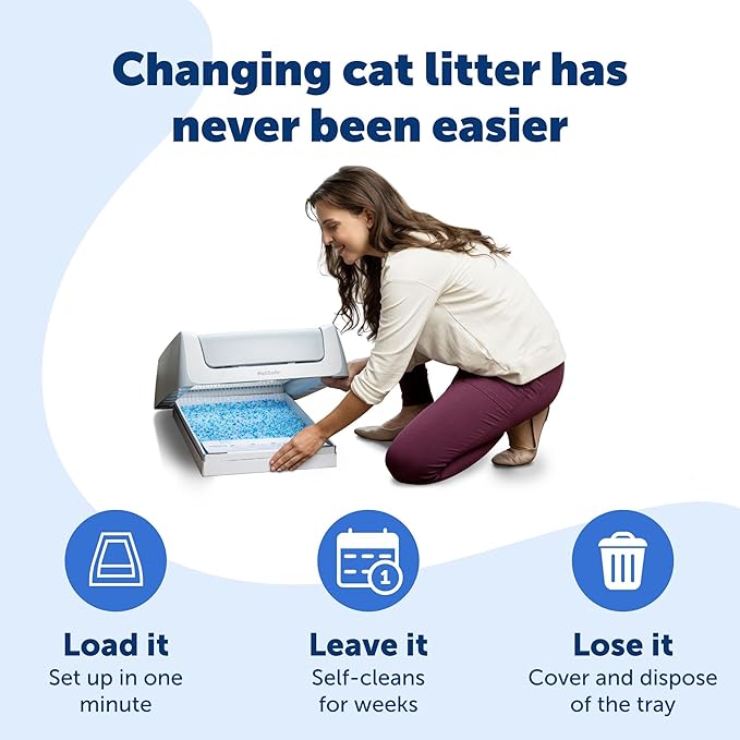 PetSafe ScoopFree Disposable Crystal Cat Litter Tray - Easy Cleaning Box - Refill Tray for Automatic Litter Box - Fresh Scent - 4.3 lb Bags - 6 Pack