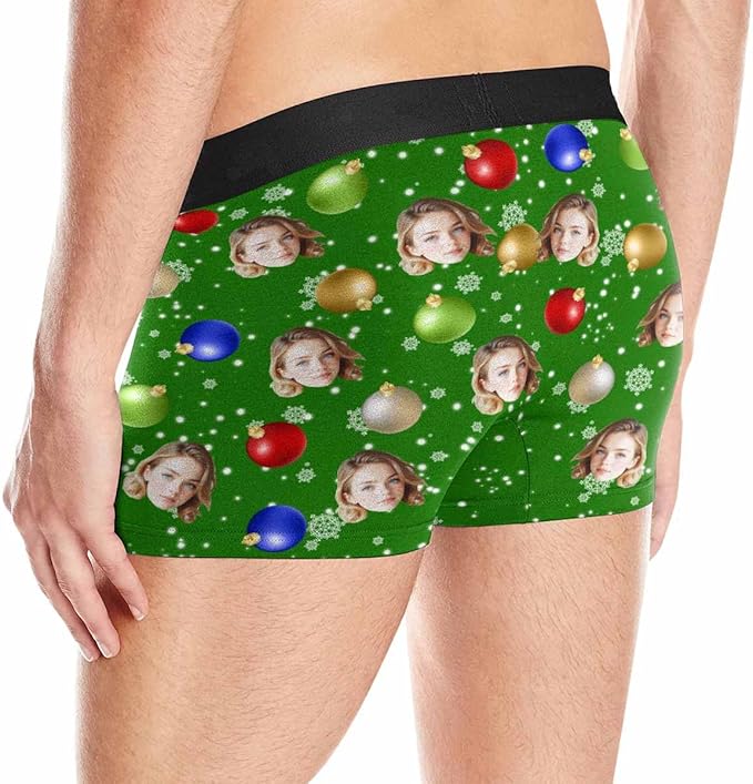 M YESCUSTOM Custom Faces Funny Short Briefs Gift for Husband Underwear