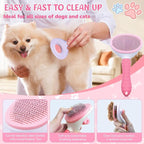 Dog Brush & Grooming Kit – 9-Piece Pet Brush & Deshedding Set for Shedding, Bathing, Trimming & Nail Care | Grooming Tools for Dogs & Cats, Includes Comb, Nail Clipper, Scissors, Slicker Brush (Pink)