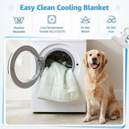 PICK FOR LIFE Cooling Blanket for Dogs, 0.4 Q-MAX Pets Cooling Comforter Throw for Bed Cover, Summer Blanket for Large Dogs Washable, Soft Lightweight Cold Mats for Pet Hot Weather (43"×55"/Green)