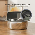 Round High-Sided Stainless Steel Cat Litter Box,Stainless Steel Litter Box with Lid,Extra Large Box,Easy-to-Clean Metal Litter Pan for Cats