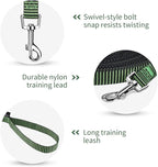Hi Kiss Dog/Puppy Obedience Recall Training Agility Lead - 15ft 20ft 30ft 50ft 100ft Training Leash - Great for Training, Play, Camping, or Backyard(50ft,Black_Green)