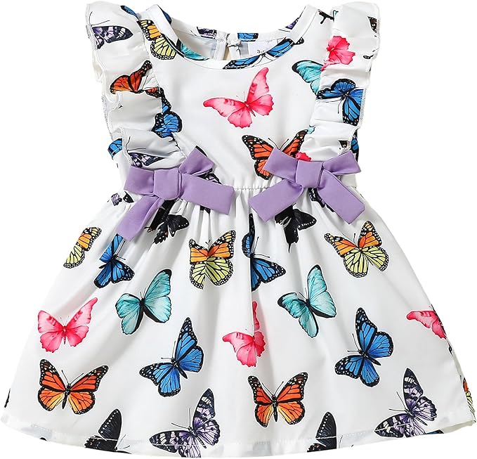 Mioglrie Baby Girl Dress Summer Girl Clothes Infant Outfits Newborn Ruffle Sleeveless Sundress Cute Dresses for Girls