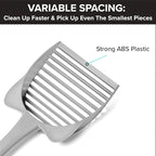 CatGuru Cat Litter Scoop, Jumbo Litter Scoop, Litter Scooper with Deep Shovel & Long Handle, Super Fast Sifter, Durable Kitty Litter Scoop, Cat Stuff, Kitten Supplies (Gray)