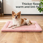 Dog Bed Crate Mat, Soft Durable Washable Anti-Slip Kennel Pad for Dogs & Cats, Reversible (Pink, L(35"*23"*1.5"))