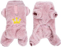 Plush Dog Pajamas Cute Warm Puppy Crown Pajamas Warm Kitten Winter Jumpsuit Clothes for Small Dogs Cats Girl(S)