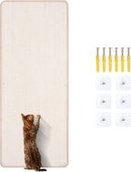 Natural Sisal Cat Scratcher Mat, Wall Scratcher Carpet, Cat Climbing Wall, Large Tall Scratching Post, Sofa Protector, Scratching Mat Pad for Indoor Cats (White, 39.3" Lx15.7 W, 1PC)