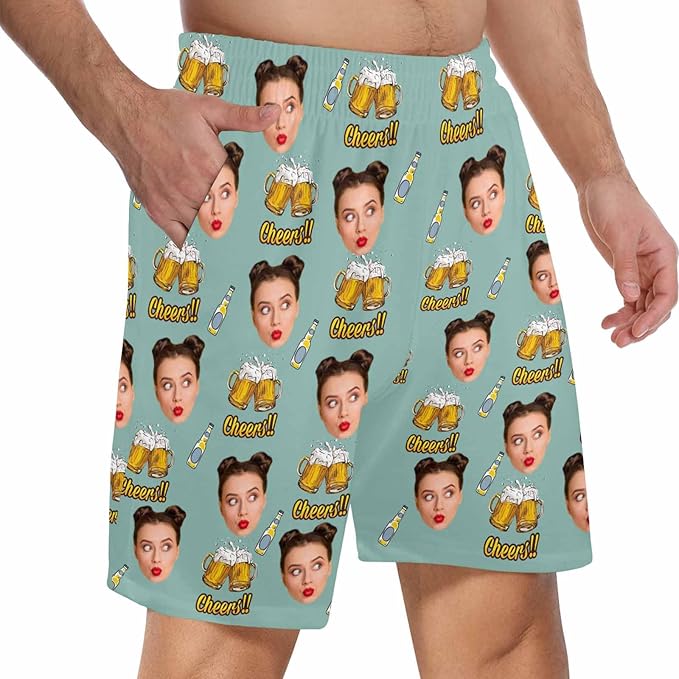 Custom Pajama Pants for Men, Personalized PJ Pants with Photos, Custom Mens Pajama Shorts, Gifts for Dad Husband